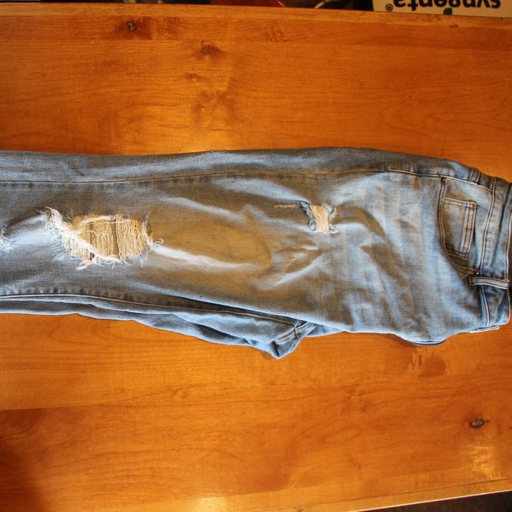 Distressed Cropped Risen Jeans - image 1